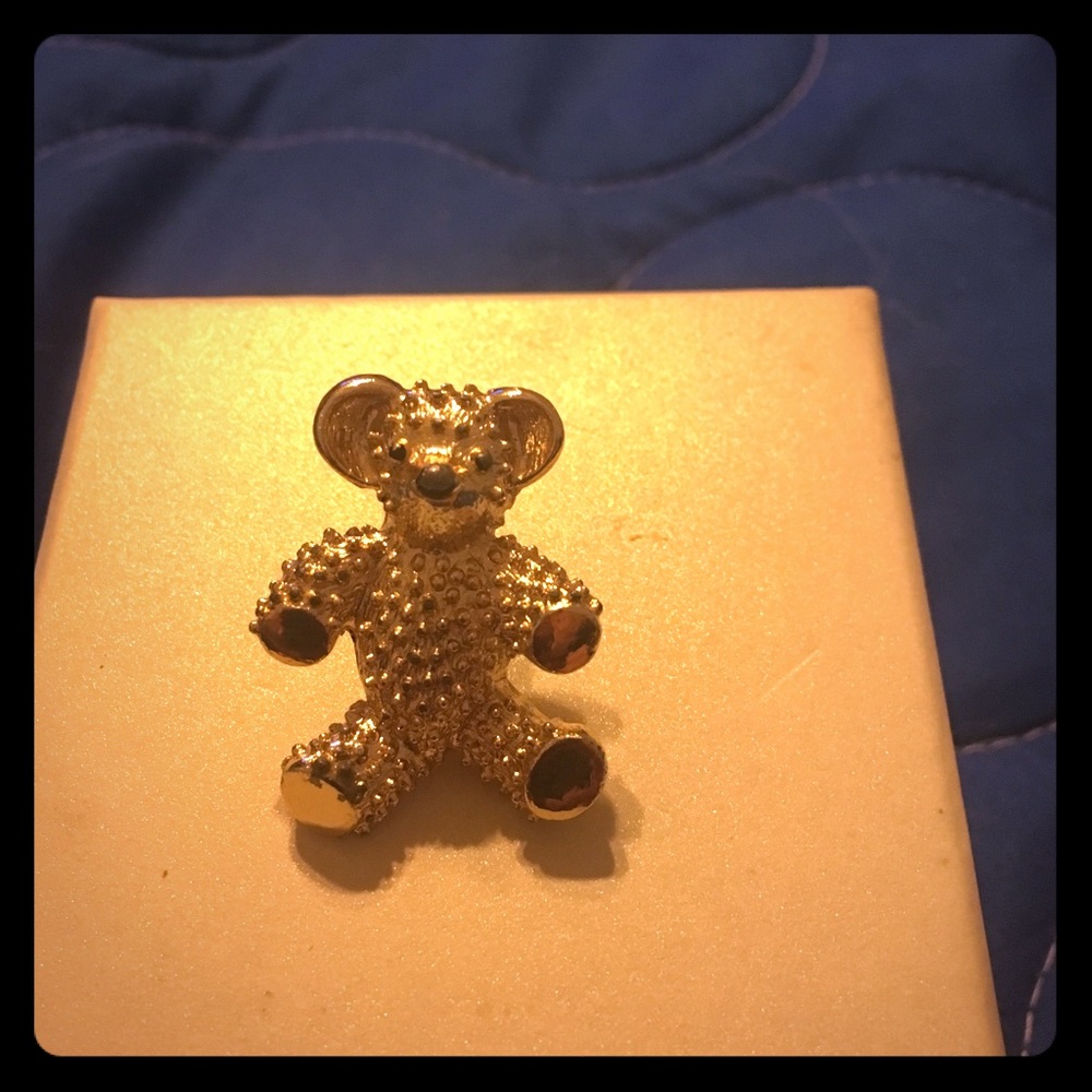 Gold bear pin